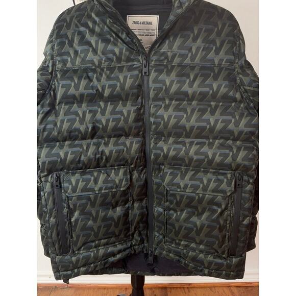 Zadig & Voltaire Puffer Jacket Womens Small Logo Streetwear Y2K - Picture 7 of 12